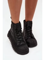 Dámské vysoké zateplené tenisky Big Star – černé