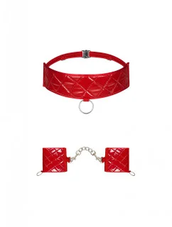 Pikantní sada Hunteria cuffs & choker - Obsessive