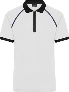 Daiber JN 1308 Pánské piqué polo se zipem 02.1308 white/black