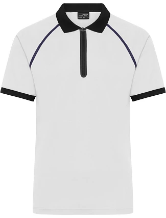 Daiber JN 1308 Pánské piqué polo se zipem 02.1308 white/black Daiber JN 1308 Pánské piqué polo se zipem 02.1308 white/black