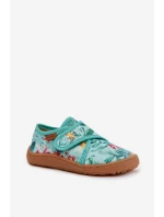 Dětské papuče na suchý zip Barefoot Květiny Listy Froddo G1700438-14 Mentolové Dětské papuče na suchý zip Barefoot Květiny Listy Froddo G1700438-14 Mentolové