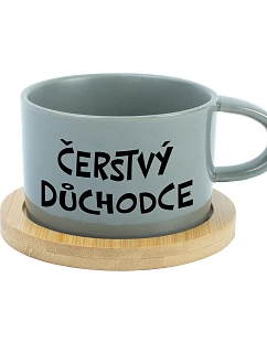 ČERSTVÝ DŮCHODCE - šedý hrníček makronka 200 ml
