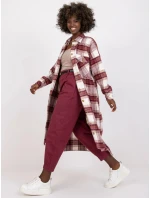 Dámská košile EM-KS-002/04.50P Ecru-vínová - FPrice Dámská košile EM-KS-002/04.50P Ecru-vínová - FPrice