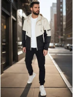 Pánská přechodná bunda s kapucí béžová FashionStreet TX5027