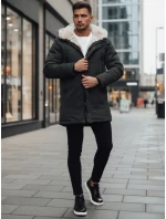 Pánská zimní bunda parka s kapucí zelená FashionStreet TX4966z