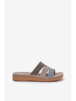 Pohodlné dámské pantofle béžovo-modré Oxena