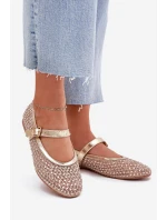 Zdobené Dámské Baletky S Pásem A Sponou Zlaté Avirae