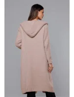 Dlouhý béžový vlněný přehoz přes oblečení typu alpaka s kapucí (M105-1) Dlouhý béžový vlněný přehoz přes oblečení typu alpaka s kapucí (M105-1)