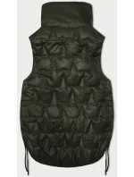 Krátká dámská vesta v khaki barvě se stahovacími boky S'West (B8358-11) Krátká dámská vesta v khaki barvě se stahovacími boky S'West (B8358-11)