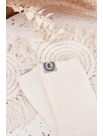 Bavlněné ponožky s pruhy dámské ecru