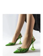 Dámské lodičky na jehlovém podpatku PM2879 Zelená - Sweet Shoes Dámské lodičky na jehlovém podpatku PM2879 Zelená - Sweet Shoes