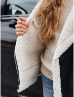Dámská černá bunda z ovčí kůže ramones FashionStreet TY5246