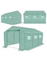 ZAHRADNÍ TUNEL 200x350x200 cm PE KONSTRUKCE ZELENÁ OCEL