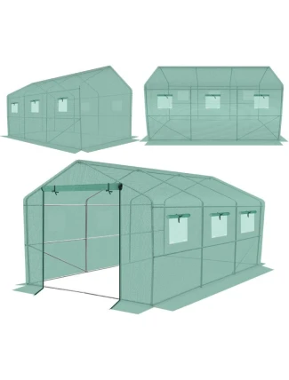 ZAHRADNÍ TUNEL 200x350x200 cm PE KONSTRUKCE ZELENÁ OCEL