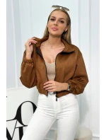 Semišová mikina na zip Velbloud Semišová mikina na zip Velbloud