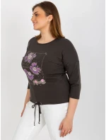 Dámská halenka RV BZ 8457.47P tmavá khaki - FPrice