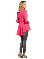 Asymetrický frak s límcem a zapínáním na knoflíky M165 - černý - Moe