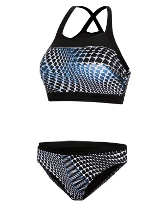 Dámské plavky S47N černo-modré kostičky - Self Dámské plavky S47N černo-modré kostičky - Self