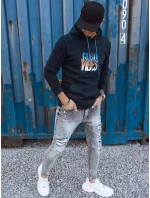 Pánská zateplená mikina s kapucí tmavě modrá FashionStreet BX5380