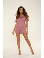 Pyžamo De Lafense 762 Cordelia kr/sr S-2XL rozepínací Pyžamo De Lafense 762 Cordelia kr/sr S-2XL rozepínací