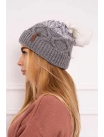Fleecová čepice Alice K248 šedá+bílá Fleecová čepice Alice K248 šedá+bílá