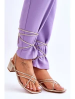 Vázané Sandály S Vysokými Podpatky zlato Secret Love Vázané Sandály S Vysokými Podpatky zlato Secret Love