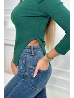 Halenka s buffovými rukávy zelená Halenka s buffovými rukávy zelená