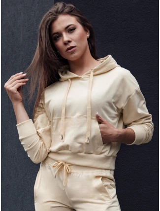 TRENDHOOD dámská krémová mikina s kapucí FashionStreet BY1308