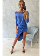 Asymetrické šaty, 3/4 rukávy, džínovina Asymetrické šaty, 3/4 rukávy, džínovina