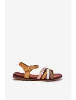 Dámské sandály s proplétajícími se pásky SK090H žluté Sergio Leone Dámské sandály s proplétajícími se pásky SK090H žluté Sergio Leone