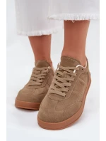 Dámské semišové sneakersy Big Star SS274675 HI-POLY SYSTEM Béžové Dámské semišové sneakersy Big Star SS274675 HI-POLY SYSTEM Béžové