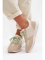 Dámské Tenisky Béžové s Ozdobným Šněrováním Henira