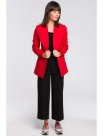 B102 Bavlněné otevřené sako - červené