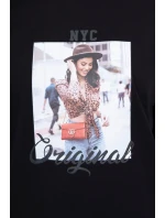 Halenka s potiskem Originální černá Halenka s potiskem Originální černá