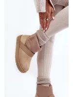 Oceněné Sněhové Boty Na Platformě Bežové  Big Star MM274152