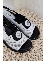 Dámské sandály na klínu stříbrné Isnnoria