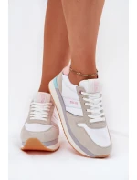 Semišové Dámské Tenisky Big Star RR274A047 HI-POLY SYSTEM Béžovo-Bílé