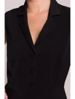 S409 Košilové šaty ve fitted střihu - černé