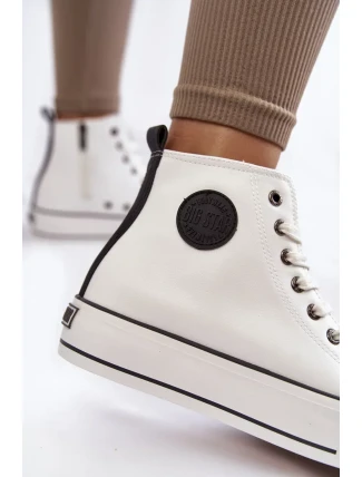 Dámské vysoké zateplené tenisky Big Star KK274170 Bíle