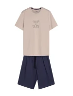 Pánské pyžamo Dreamber 42632-02X Béžová / tmavě modrá - Henderson