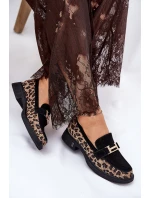 Semišové Dámské Mokasíny Panteřové Černé Vinceza 66791