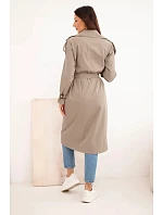 Dámský kabát vázaný v pase s límcem fango