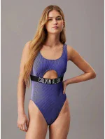 Dámské jednodílné plavky KW0KW02640 C86 modré - Calvin Klein