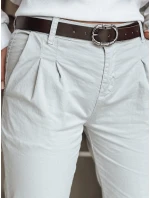 Dámské chinos kalhoty s páskem MODELA světle šedé FashionStreet UY2564 Dámské chinos kalhoty s páskem MODELA světle šedé FashionStreet UY2564