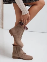 Dámské béžové ažurové boty FashionStreet ZY1045