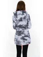 Oboustranná červená-moro dámská bunda parka s kapucí (XW665X) Oboustranná červená-moro dámská bunda parka s kapucí (XW665X)