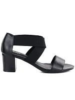 Dámské páskové sandály se sloupkem černé Jezzi RMR1954-27