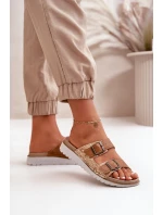 Dámské Pohodlné Sandały S Přezkami Hnědé Inblu CN000033