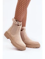 Semišové boty Chelsea na masivní podrážce, světle béžové Ozaro Semišové boty Chelsea na masivní podrážce, světle béžové Ozaro