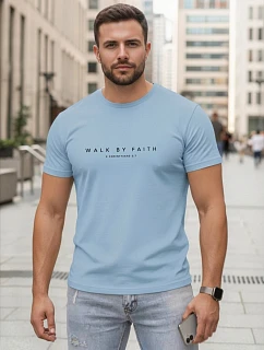FashionStreet pánské bavlněné modré tričko s nápisem NX5123R